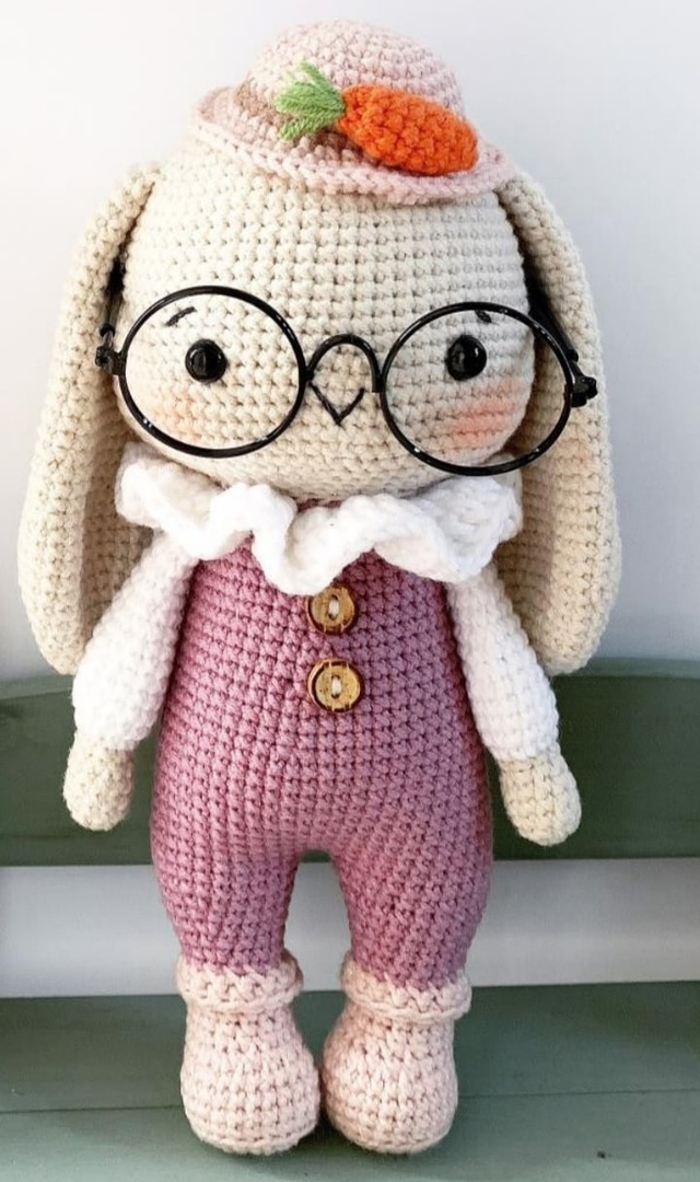 Amigurumi Pink Rabbit Recipe With Glasses