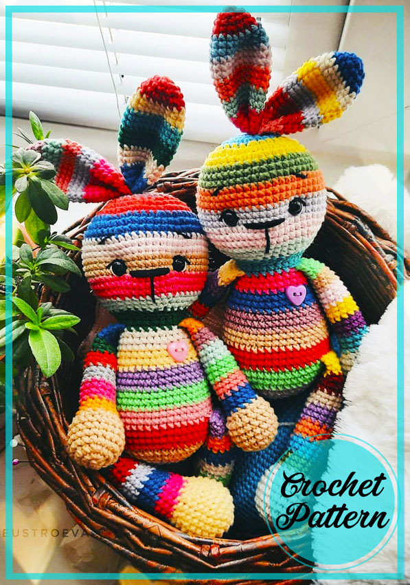 Cute Rainbow Bunny Amigurumi Crochet Pattern